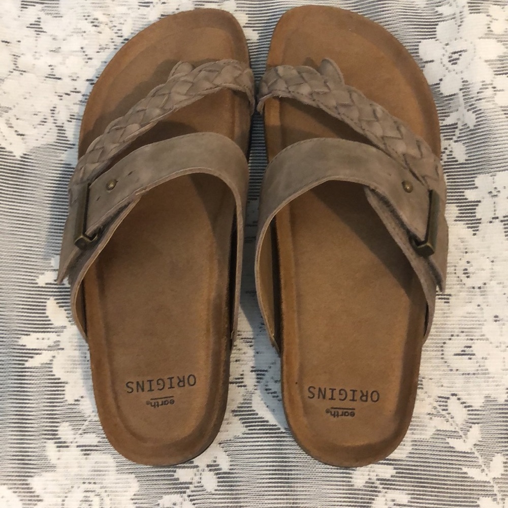 Earth Origins Tan Nubuck Onida Sandals Hook & Loop Closure NIB Sz 9 US, 40.5 EUR